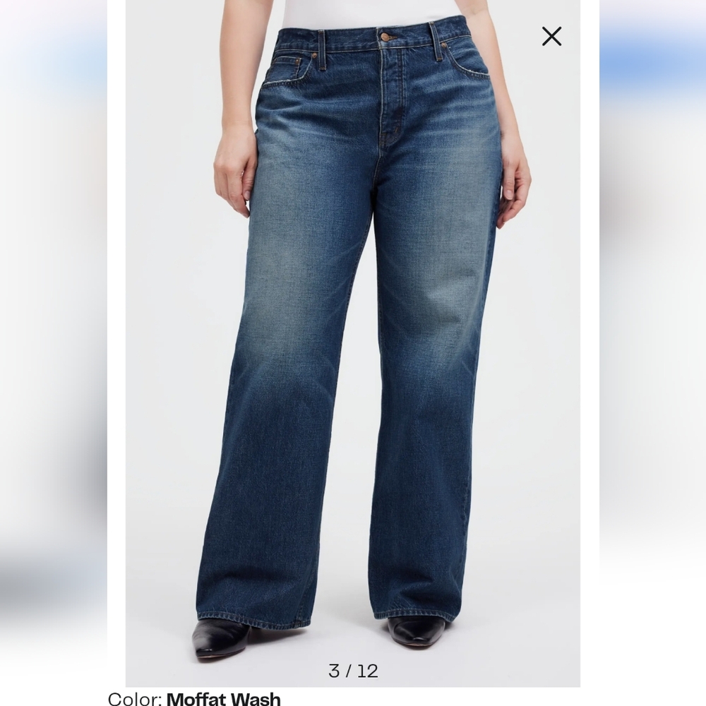 Madewell Low Slung Baggy Blue Jeans - Picture 4 of 16